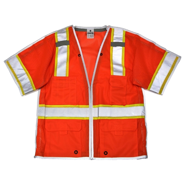 Kishigo XL Orange, Class 3, Premium Brilliant Series Breakaway Vest 1553B-XL